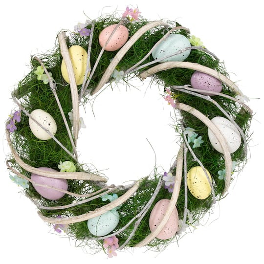 15" Speckled Eggs & Spring Flowers Easter Wreath By Northlight | Michaels®